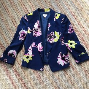 Floral cropped blazer